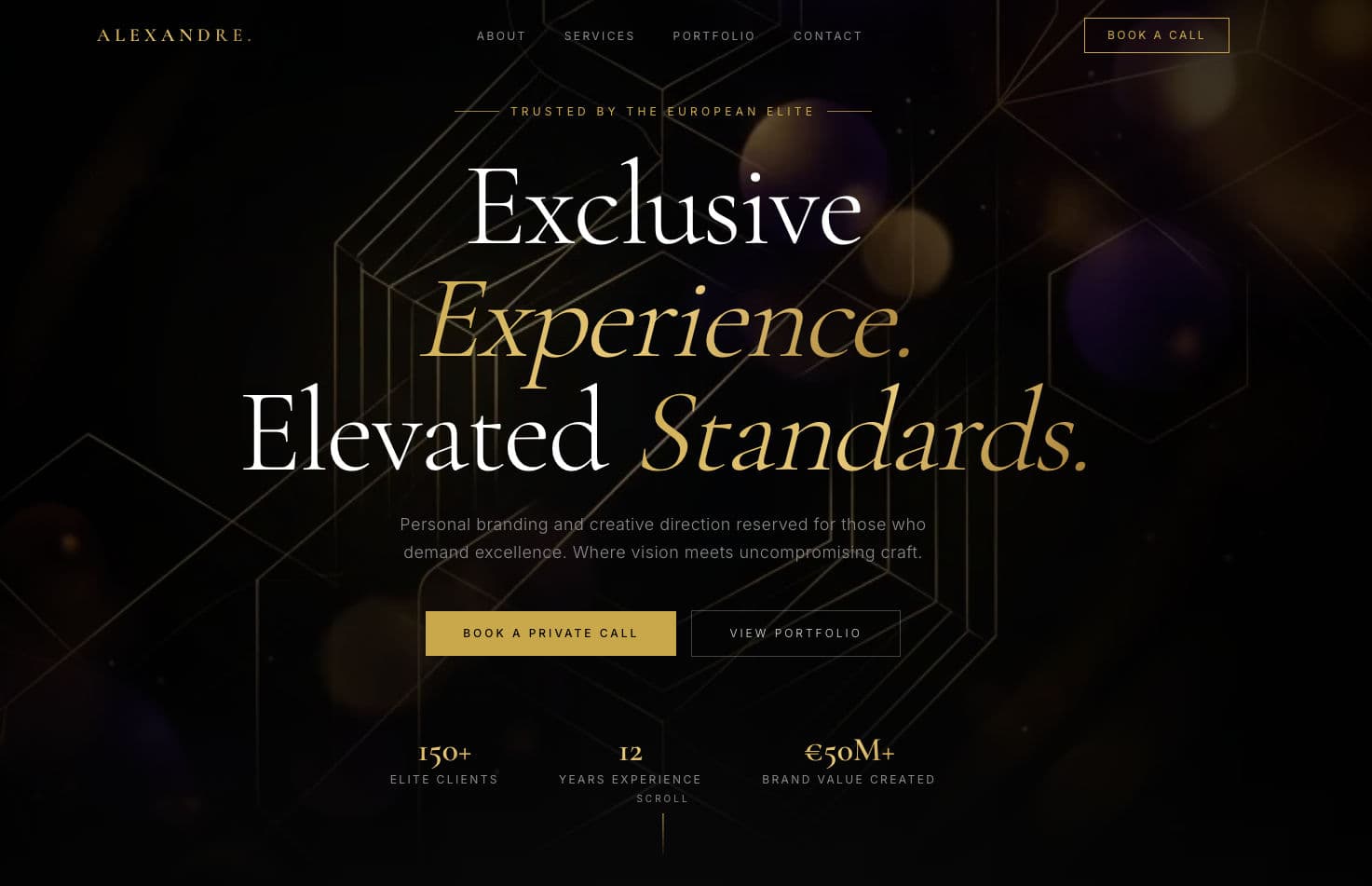Alexandre Moreau: High-End Luxury Brand Portfolio (Next.js 15 & Framer Motion)